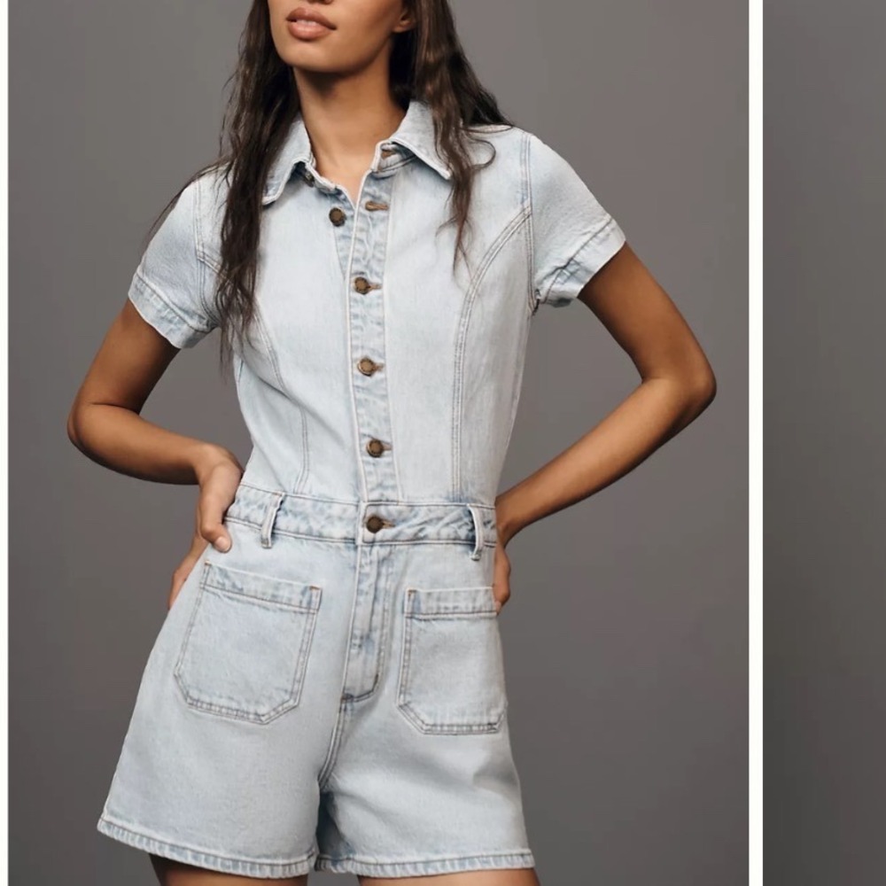 ROLLA'S Sailor Denim‎ Romper Size Large NWT